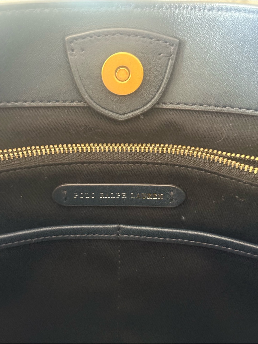 Polo Ralph Lauren Navy Leather Hobo S Bag - EXCELLENT - Picture 12 of 14